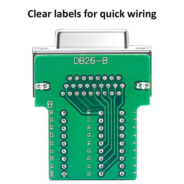 DB26 Female Solder Free Connector, RS232 D-SUB DB26 3Row 26Pin Serial ...