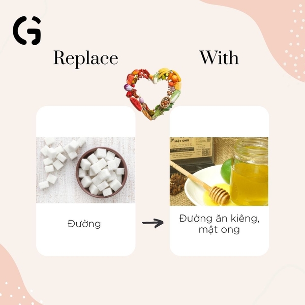 Thay thế đường bằng đường ăn kiêng, mật ong