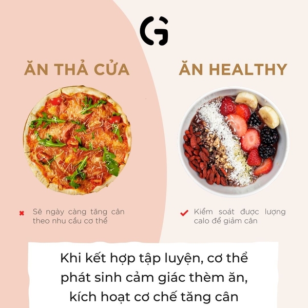 Ăn thả cửa và ăn healthy