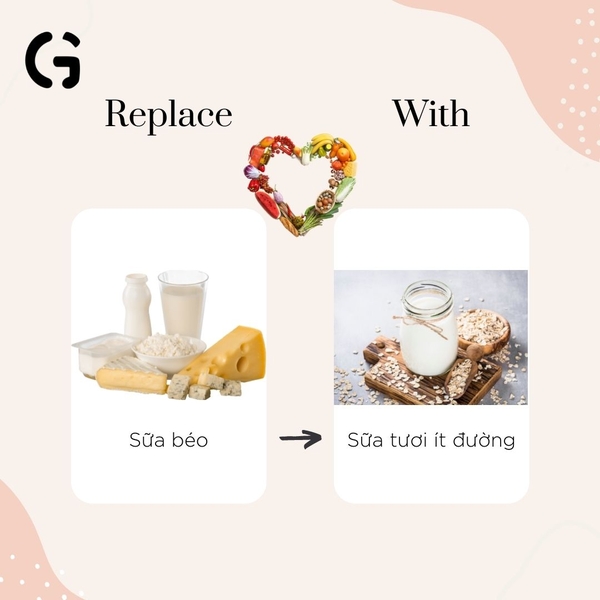 Thay thế sữa béo bằng sữa tươi ít đường