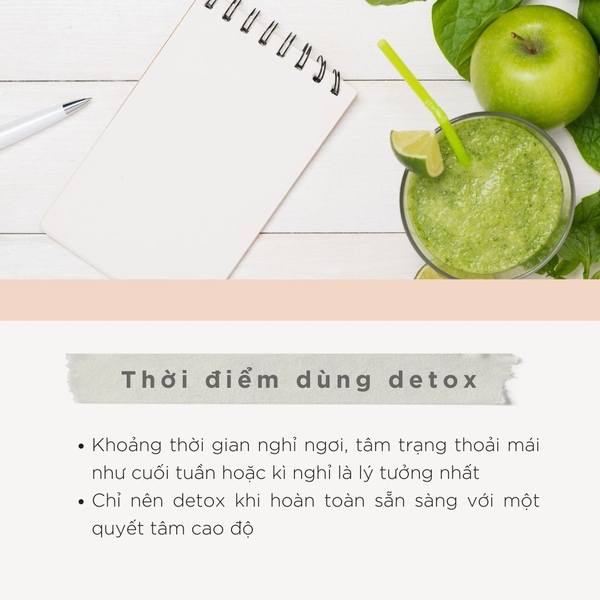 Thời điểm dùng nước detox