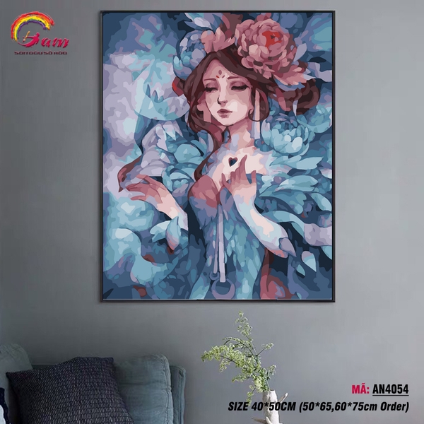 Tranh tô màu số hóa Gam AN4054 40x50cm căng sẵn khung