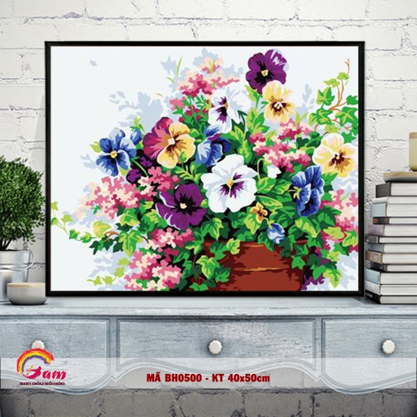 Tranh tự tô màu theo số Gam BH0500 40x50cm căng sẵn khung
