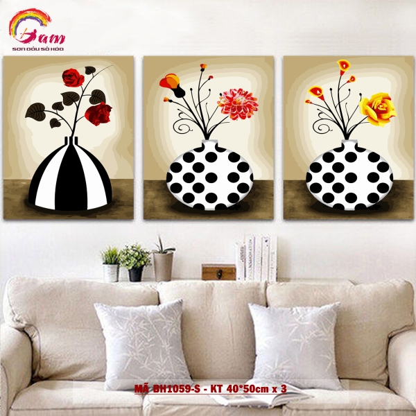 Bộ tranh tự tô màu DIY sơn dầu số hóa trang trí hiện đại - Mã BH1059S