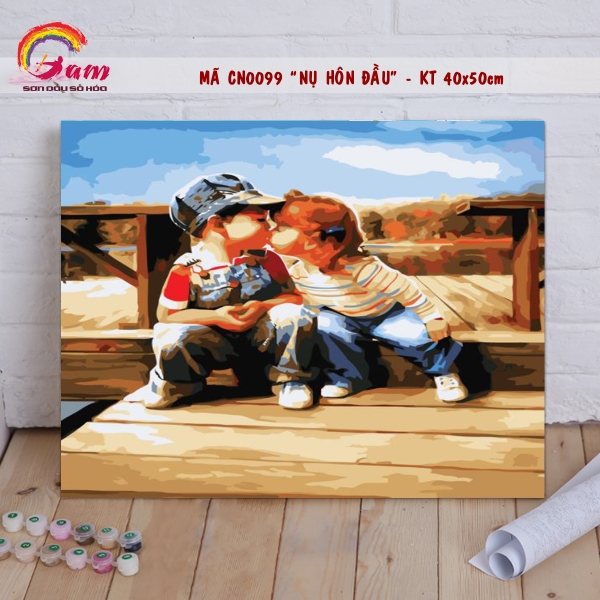 Tranh tự tô màu theo số Gam CN0099 40x50cm căng sẵn khung - TY0790-4050