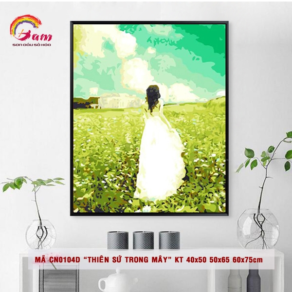 Tranh tự tô màu theo số Gam CN0104 40x50cm căng sẵn khung