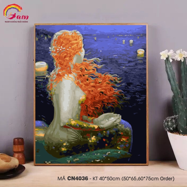 Tranh tự tô màu theo số Gam CN4036 40x50cm căng sẵn khung