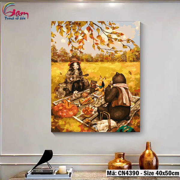 Tranh tô màu theo số Cô gái Aeppol GAM CN4390