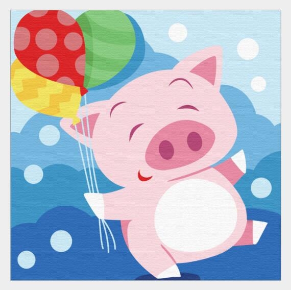 Tranh số hoá Gam HH2035 tranh nhỏ 20x20cm căng sẵn khung