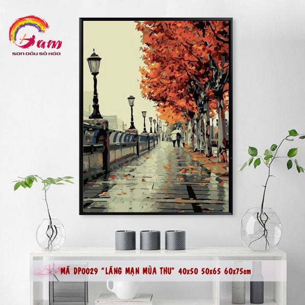 Tranh tự tô màu theo số Gam DP0029 40x50cm căng sẵn khung