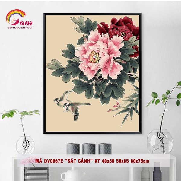 Tranh tự tô màu theo số Gam DV0067E khổ lớn 50x65cm căng sẵn (Hàng đặt trước)