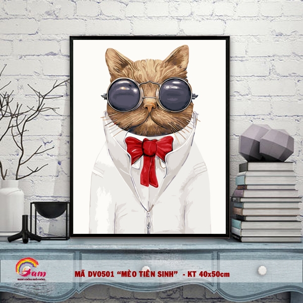 Tranh tự tô màu theo số Gam DV0501 40x50cm căng sẵn khung