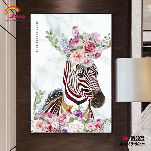 Tranh tô màu theo số Gam DV3075 khổ lớn 60x90cm KHÔNG KHUNG
