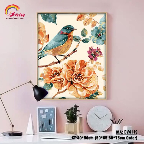Tranh sơn dầu số hóa tự tô màu Gam DV4119 khổ lớn 50x65cm căng sẵn (Hàng đặt trước)