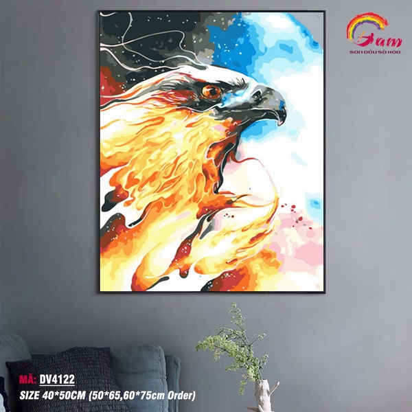Tranh sơn dầu số hóa tự tô Gam Đại bàng DV4122