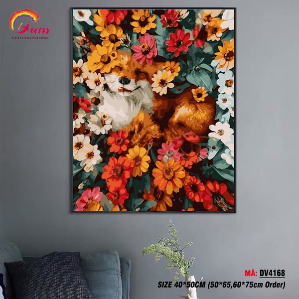 Tranh tô màu theo số Gam DV4168 khổ lớn 60x75cm căng sẵn (Hàng đặt trước)