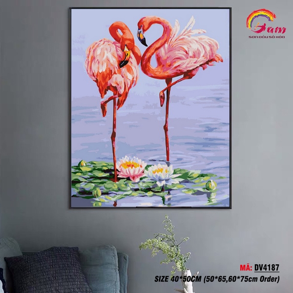 Tranh tô màu theo số Gam DV4187 khổ lớn 60x75cm căng sẵn (Hàng đặt trước)