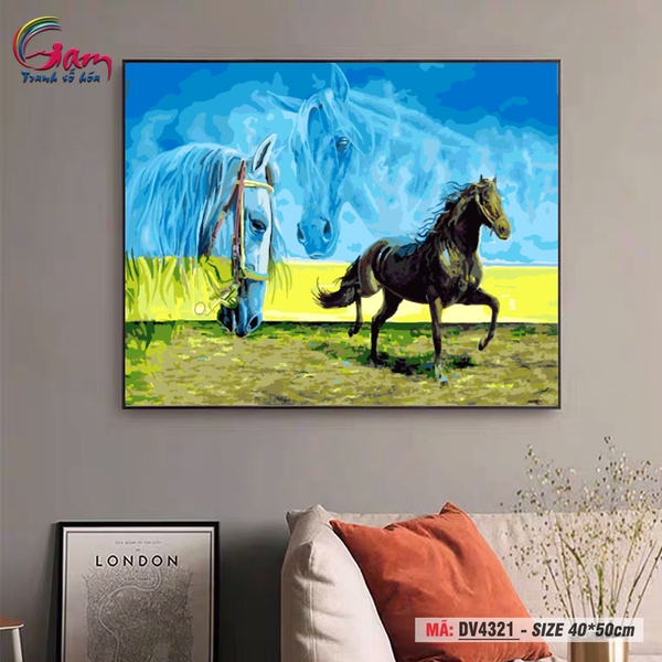 Tranh tô màu theo số Gam DV4321 khổ lớn 60x75cm căng sẵn (Hàng đặt trước)