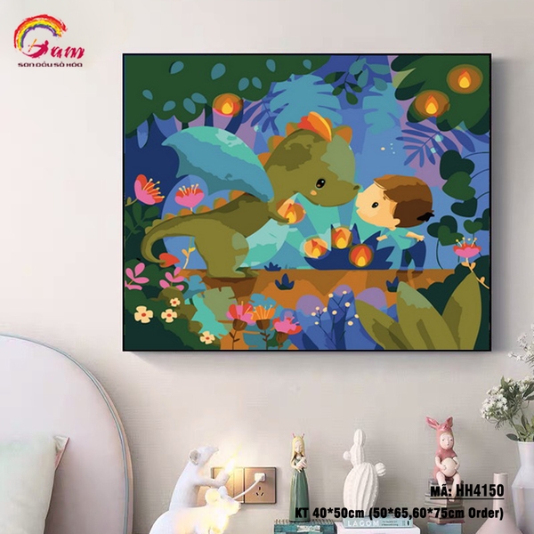 Tranh tô màu theo số Gam hoạt hình dễ thương HH4150