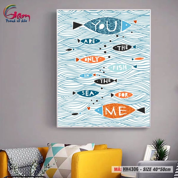 Tranh số hóa Gam HH4306 40x50cm căng sẵn khung