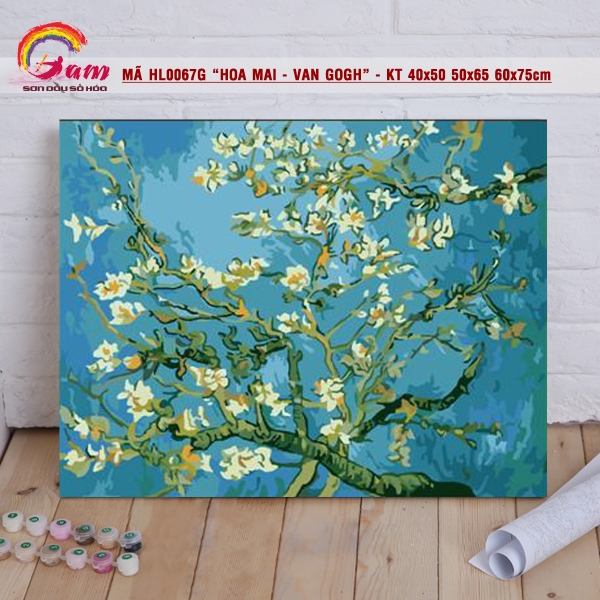Tranh sơn dầu số hóa tự tô màu Gam HL0067G khổ lớn 50x65cm căng sẵn (Hàng đặt trước)