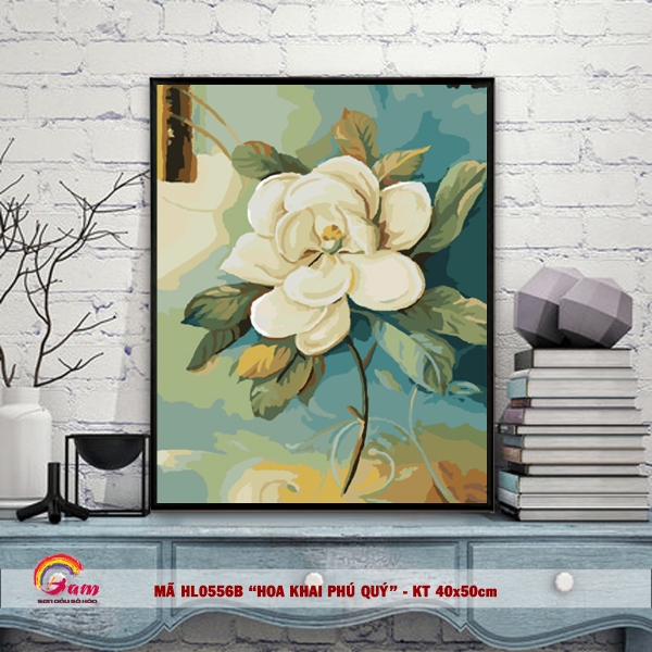 Tranh tự tô màu sơn dầu số hóa DIY về hoa - Mã HL0556B Hoa khai phú quý