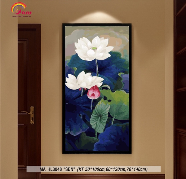 Tranh tô màu theo số Gam HL3048 khổ lớn 50x100cm KHÔNG KHUNG