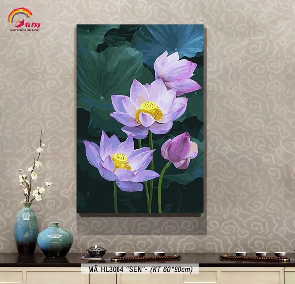 Tranh tô màu theo số Gam HL3064 khổ lớn 60x90cm KHÔNG KHUNG