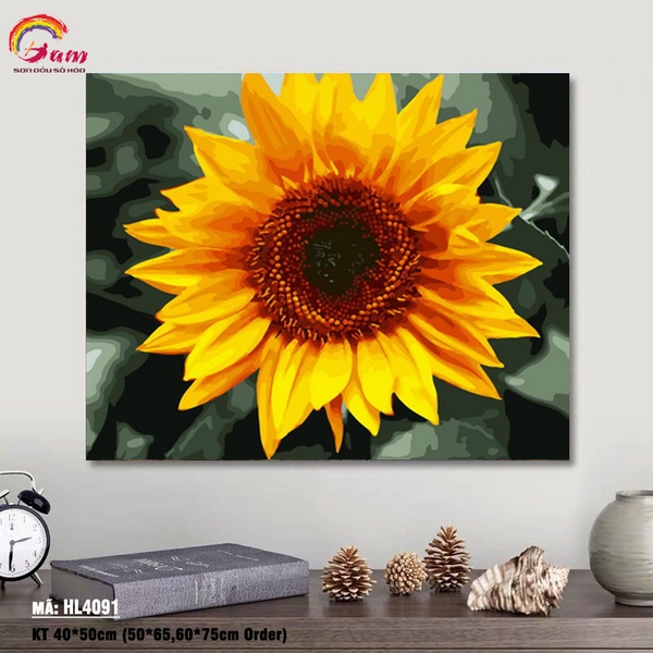 Tranh sơn dầu số hóa tự tô màu Gam HL4091 khổ lớn 50x65cm căng sẵn (Hàng đặt trước)