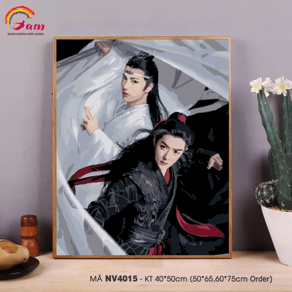 Tranh tự tô màu theo số sơn dầu số hóa cổ trang Trần tình lệnh Tiêu Chiến Vương Nhất Bác NV4015