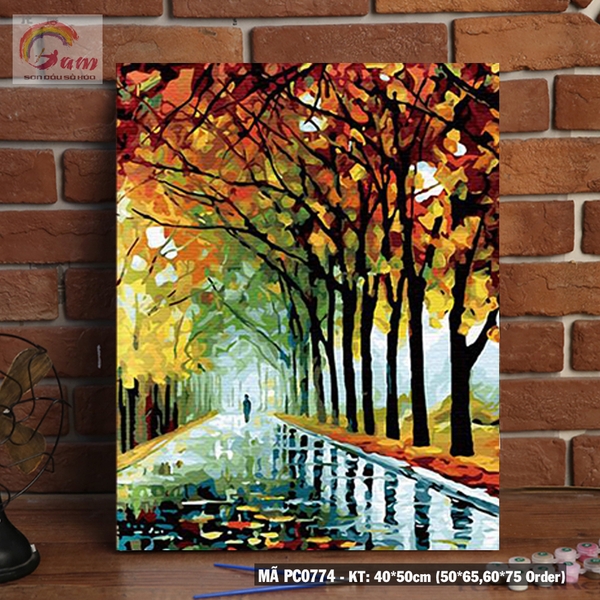Tranh tô màu theo số Gam PC0774 40x50cm căng sẵn khung