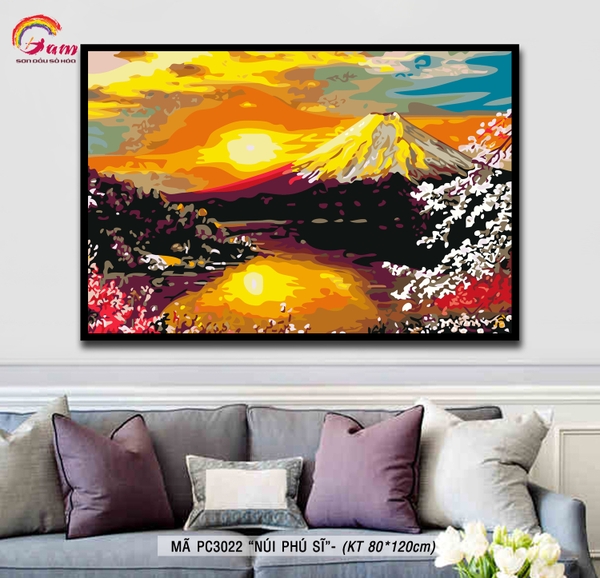 Tranh sơn dầu số hóa tự tô Gam PC3022 khổ lớn 80x120cm KHÔNG KHUNG