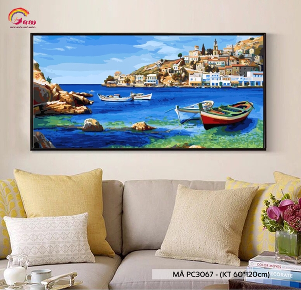 Tranh tô màu theo số Gam PC3067 khổ lớn 50x120cm KHÔNG KHUNG
