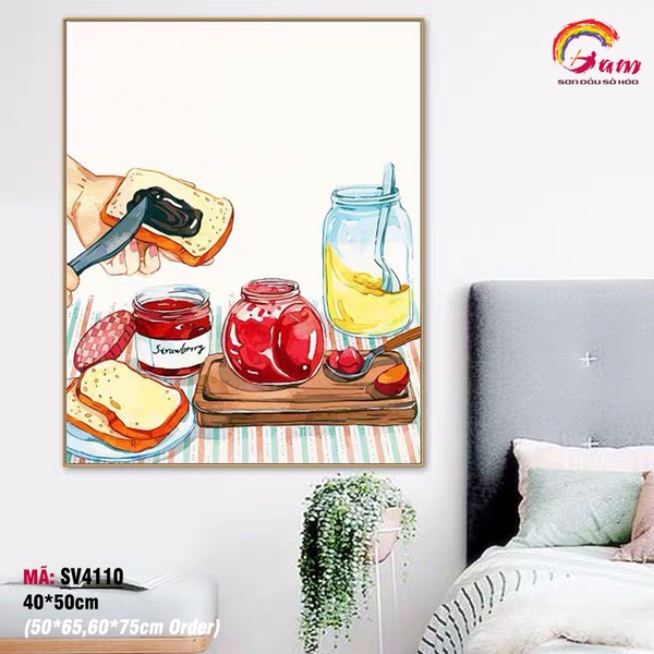 Tranh sơn dầu số hóa tự tô màu Gam Chào buổi sáng SV4110