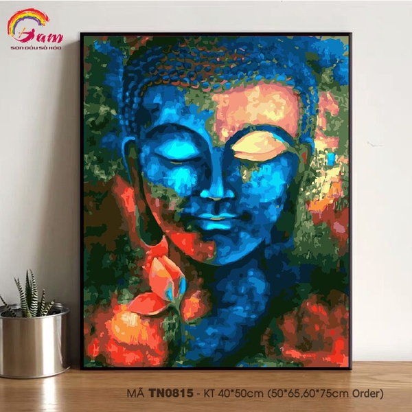 Tranh tự tô màu theo số Gam mã TN0815 Tranh sơn dầu số hóa tự vẽ Tranh Phật
