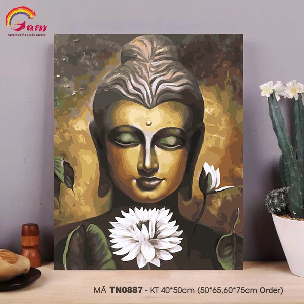 Tranh tô màu theo số Gam TN0887 khổ lớn 60x75cm căng sẵn (Hàng đặt trước)