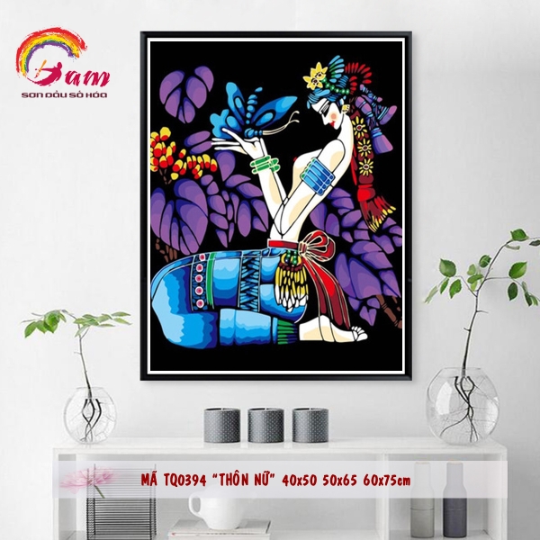 Tranh tô màu theo số Gam TQ0394 40x50cm căng sẵn khung