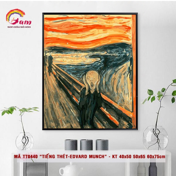 Tranh sơn dầu tự tô màu số hoá - Mã TT0440 Tiếng thét Edward Munch