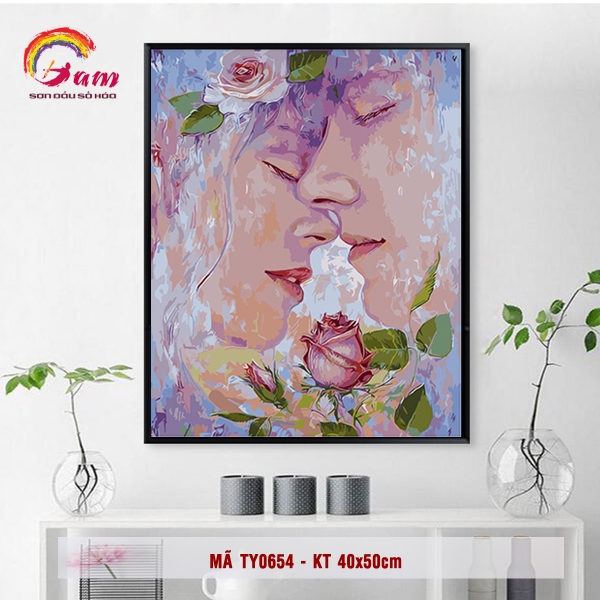 Tranh số hóa tự tô màu DIY về tình yêu - Mã TY0654