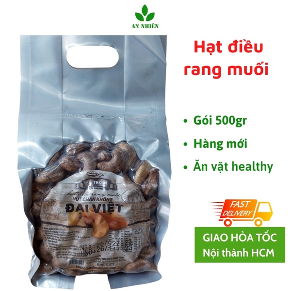 500g hạt điều rang muối Bình Phước, hạt điều vỏ lụa loại 1 đồ ăn vặt An Nhiên