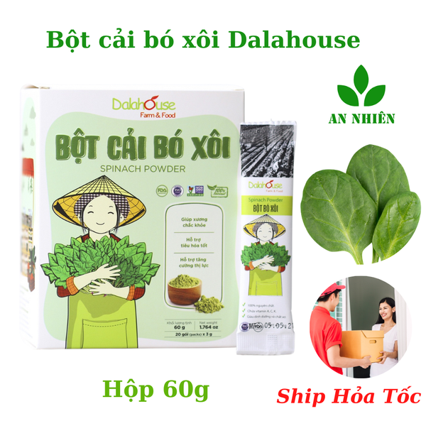 Bột cải bó xôi hữu cơ sấy lạnh Dalahouse hộp 60gr-1