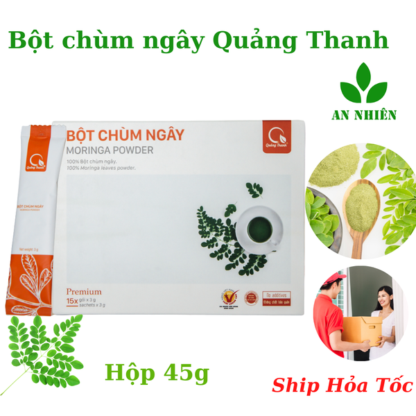Bột chùm ngây nguyên chất sấy lạnh Quảng Thanh Hộp 45g ( 15 gói 3g)