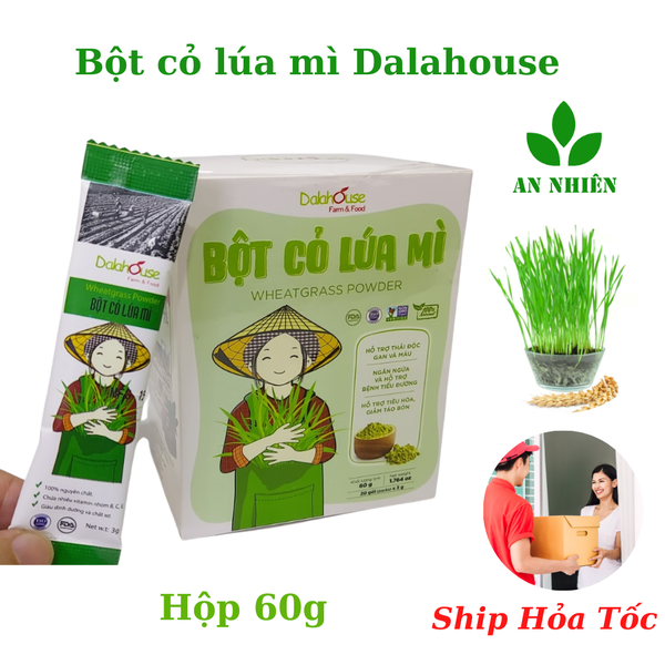 Bột cỏ lúa mì nguyên chất sấy lạnh Dalahouse 60g (3g x 20 gói)