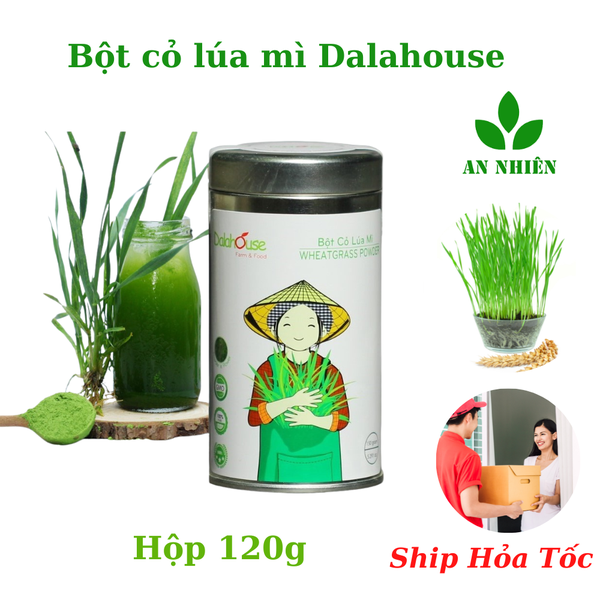 Bột cỏ lúa mì nguyên chất sấy lạnh Dalahouse hộp 120gr