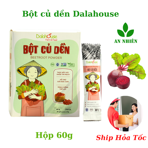 Bột củ dền nguyên chất sấy lạnh Dalahouse 60g gồm 20 gói x 3g