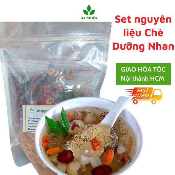 Chè dưỡng nhan tuyết yến - set nguyên liệu 500gr