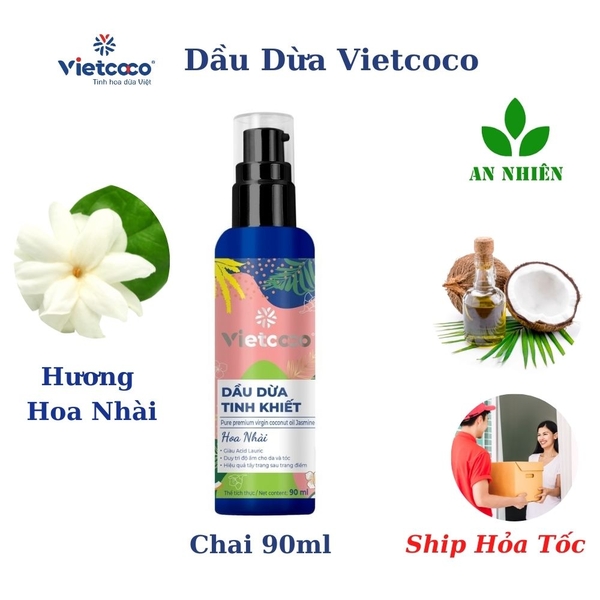 Dầu dừa tinh khiết hoa nhài Vietcoco 90ml