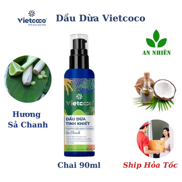 Dầu dừa tinh khiết sả chanh Vietcoco 90ml