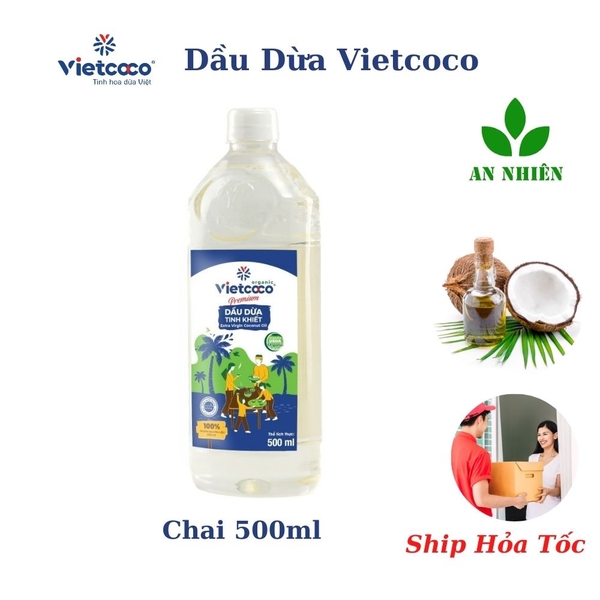 Dầu dừa tinh khiết Vietcoco chai pet 500ml