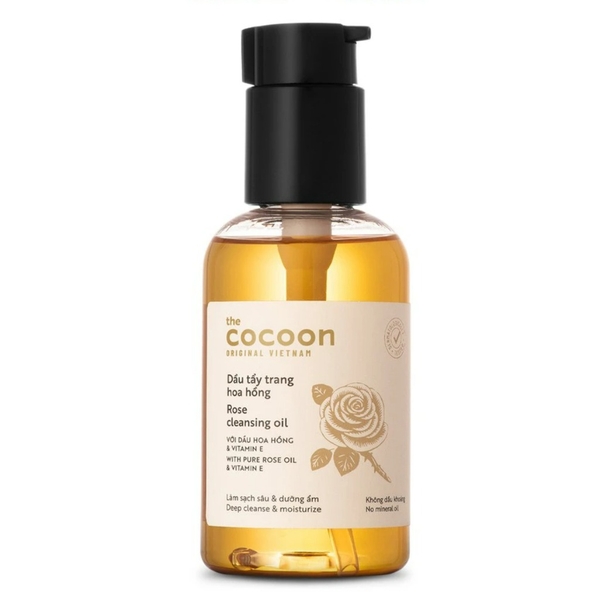 Dầu tẩy trang Cocoon hoa hồng giúp tẩy sạch makeup dưỡng ẩm da 140ml